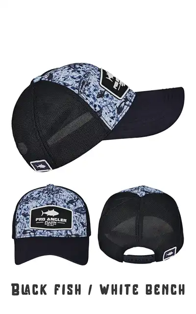 Fujin Pro Angler Black Fish + White Bench Şapka 