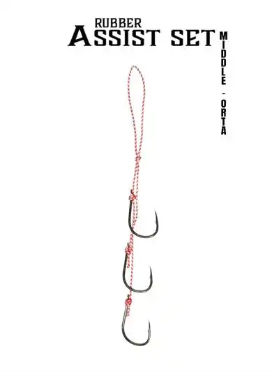 Fujin Rubber Üç Kancalı Assist Set - Middle Size-Orta H21-03 